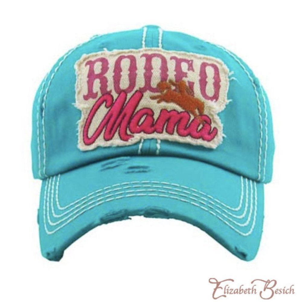 Ladies Teal Rodeo Mama Female Baseball Hat - Picture 6 of 8
